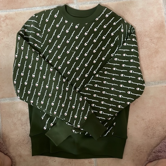 Army Green crew cut champion sweater - Picture 2 of 2